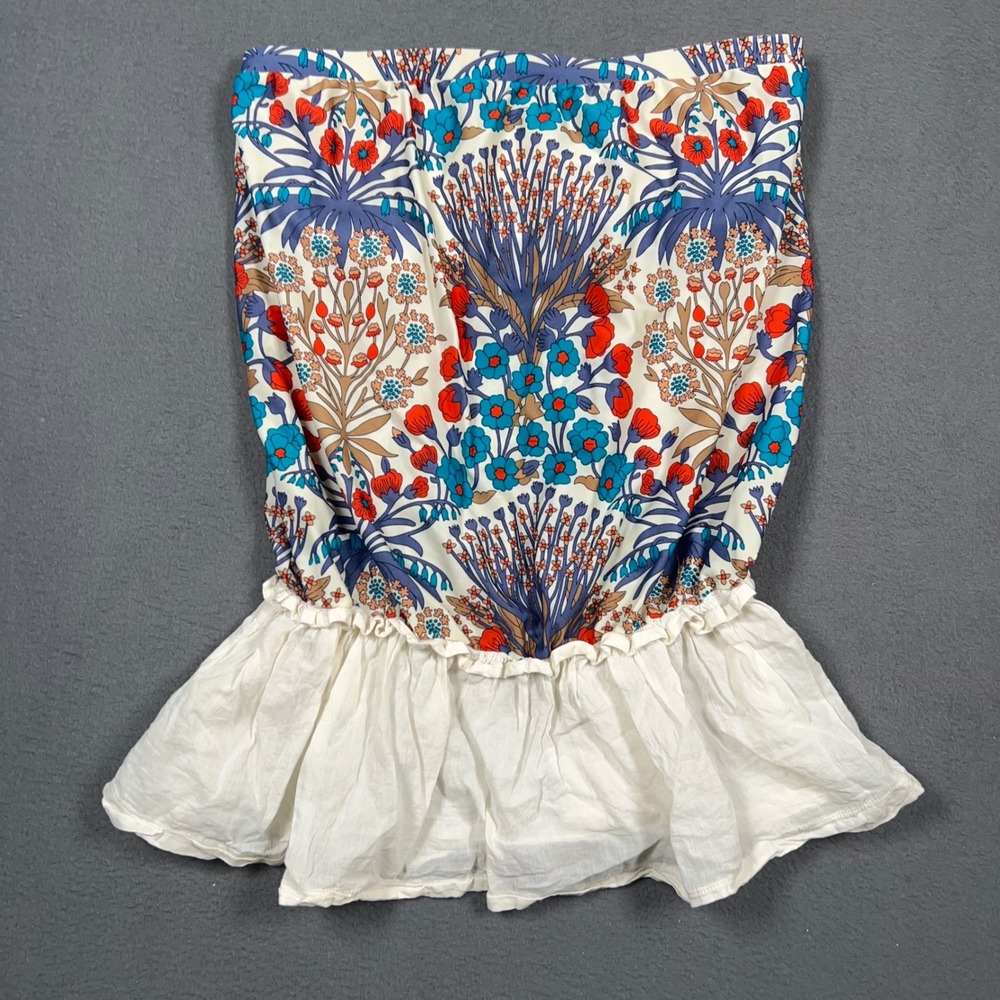 Marc by Marc Jacobs Swim Cover Up Womens L Multicolor Floral Ruffle Strapless
